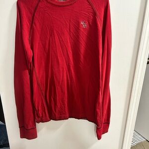Abercrombie & Fitch Men's Red Muscle Long‎ Sleeve Shirt Size M
